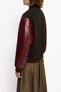 Blouson Teddy en laine - Chocolat
