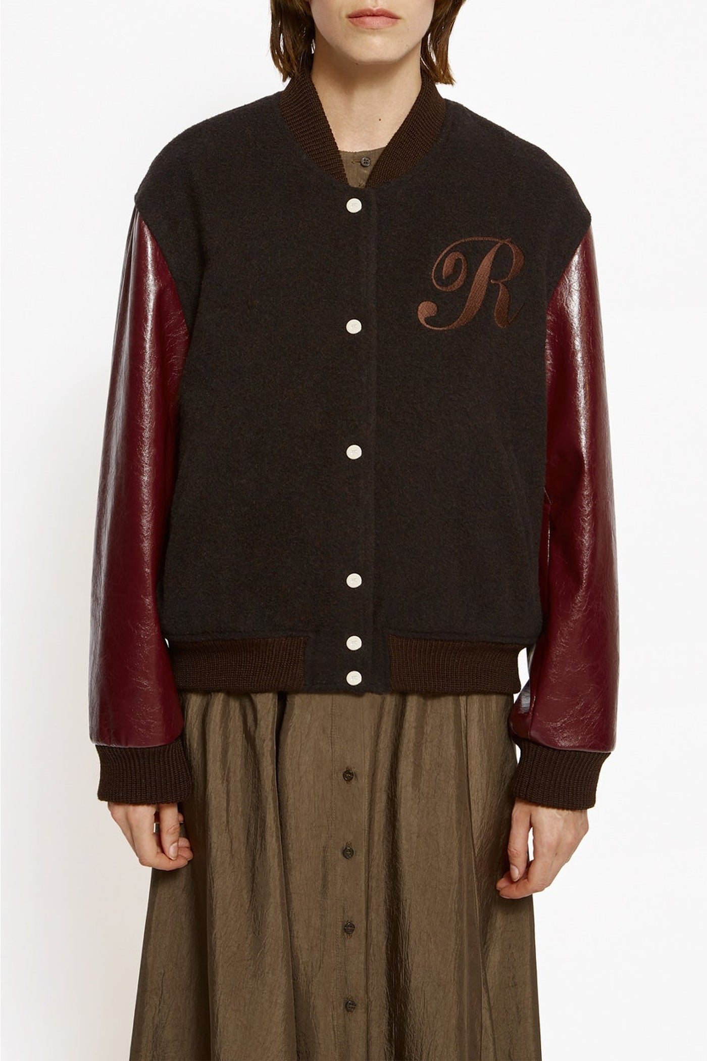 Blouson Teddy en laine - Chocolat