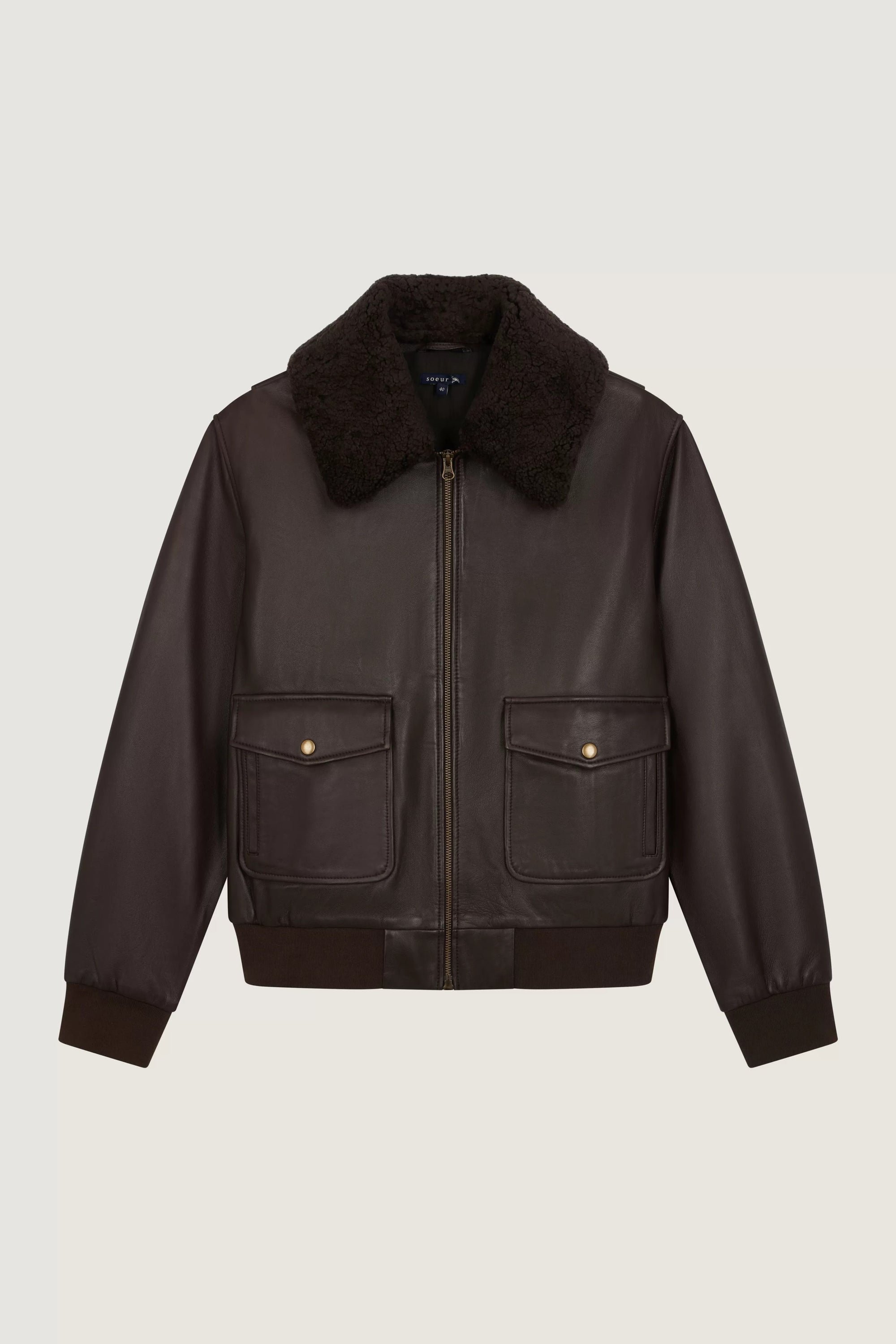 MARRON _ Blouson Ringo en cuir - Marron