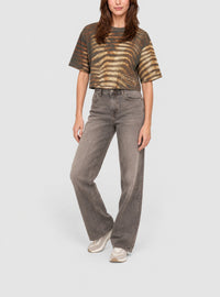 T-shirt court imprimé zèbre - Multi Marron