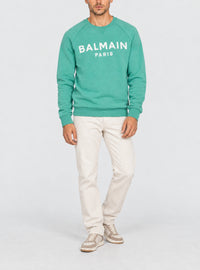 Sweat-shirt imprimé logo - Vert d'eau & Blanc