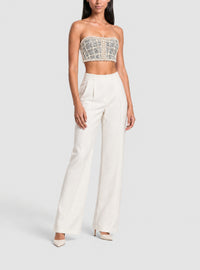 Haut bustier brodé - Argent & Perle