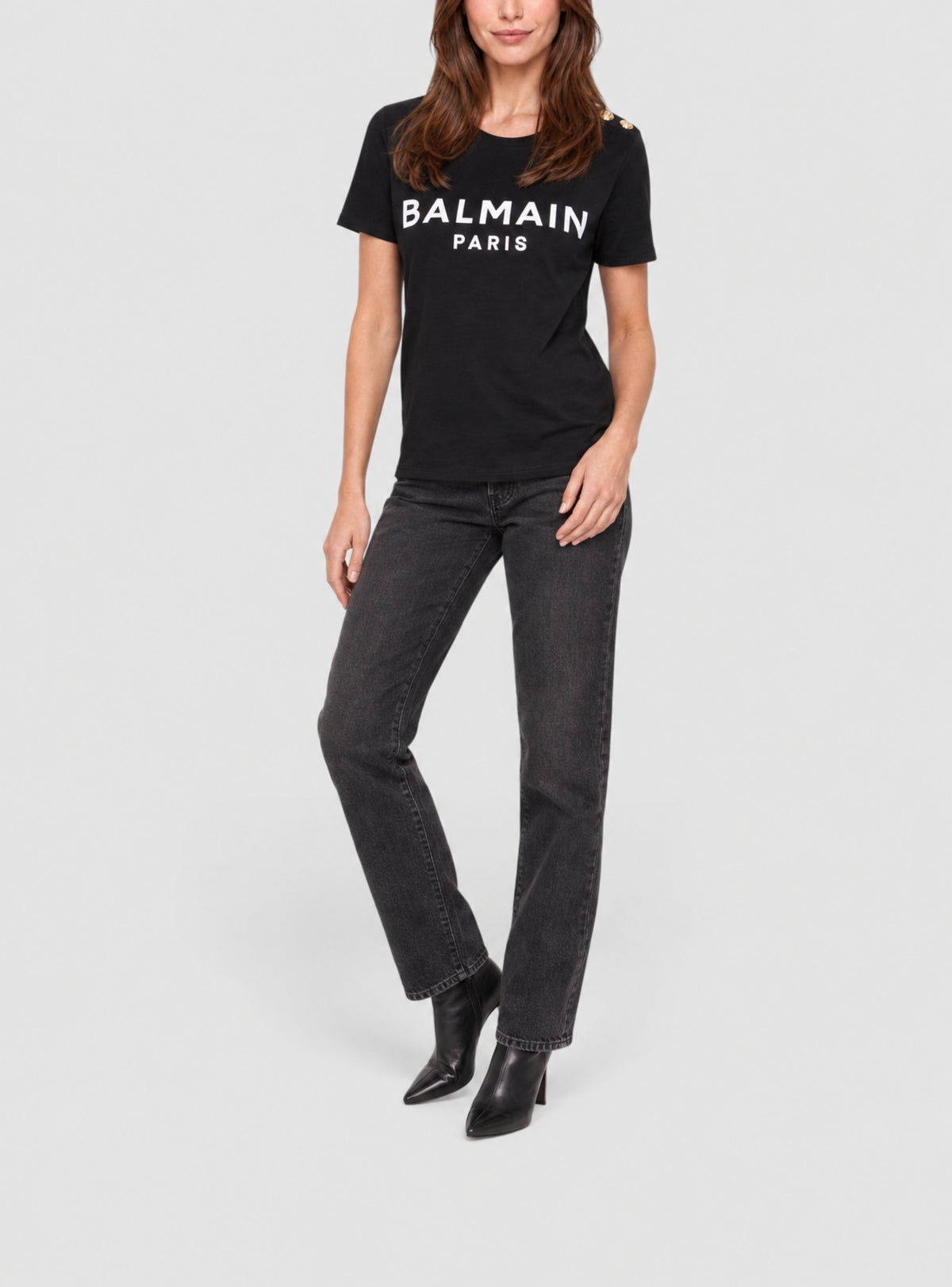 T-shirt imprimé balmain paris - Noir & Blanc