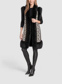 Gilet Monogramme en fausse fourrure - Ivoire & Noir