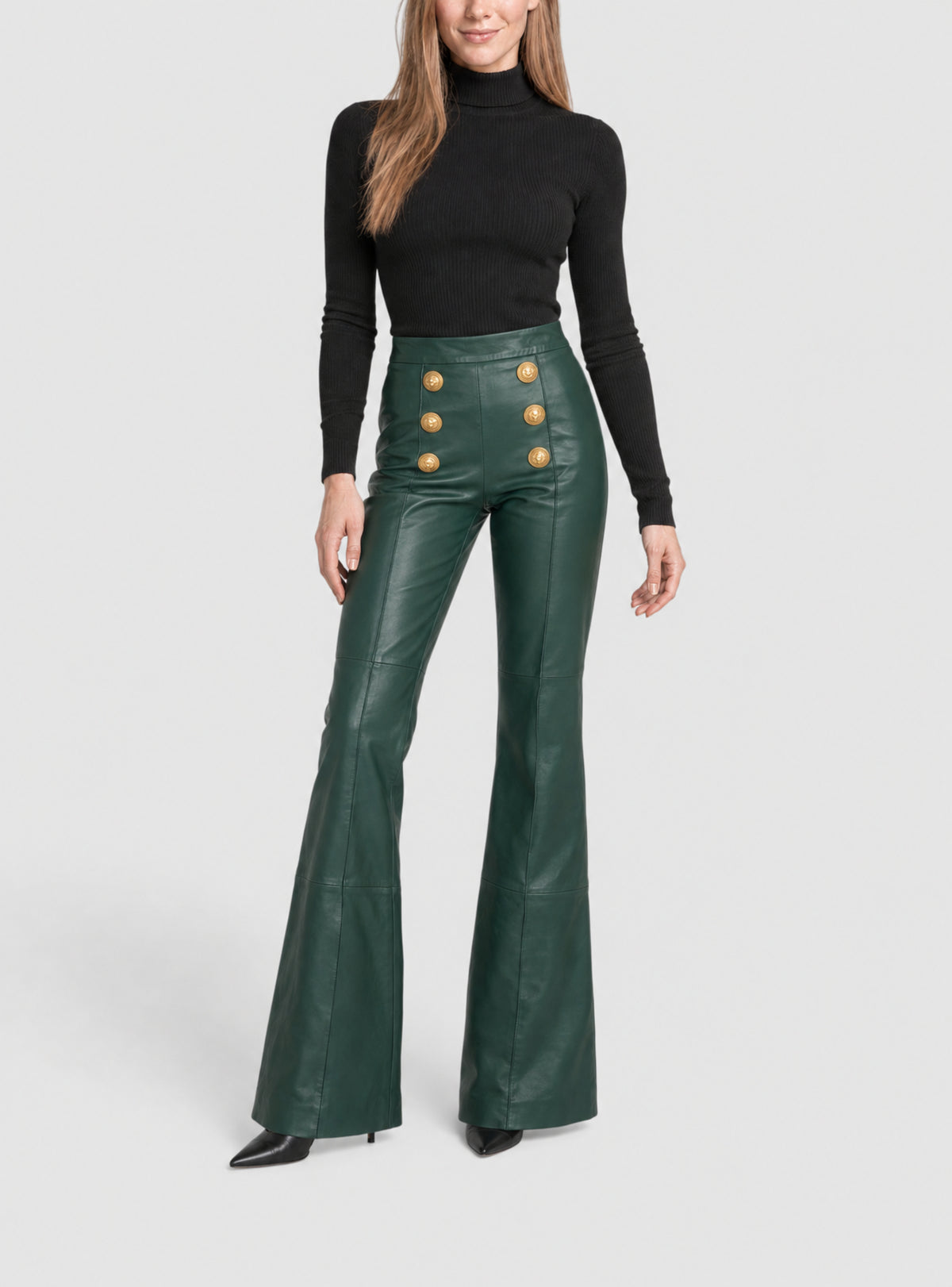 Pantalon en cuir - Vert Foncé