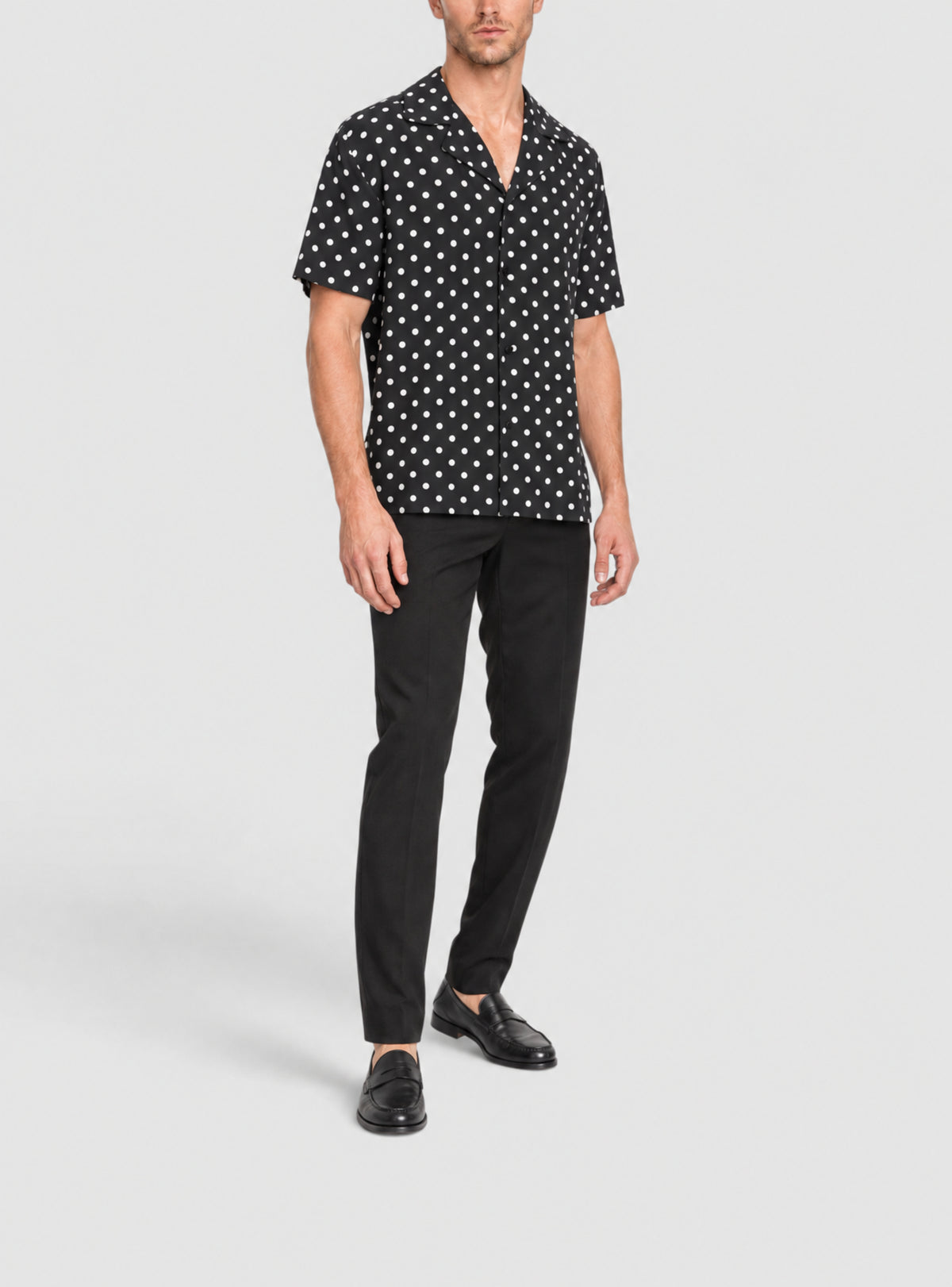 Chemise à pois - Noir & Blanc