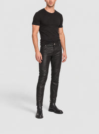Pantalon de motard en lambskin - Noir