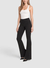 Pantalon évasé en crêpe - Noir