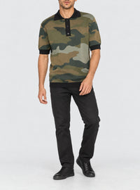 Polo tricoté camouflage - Kaki