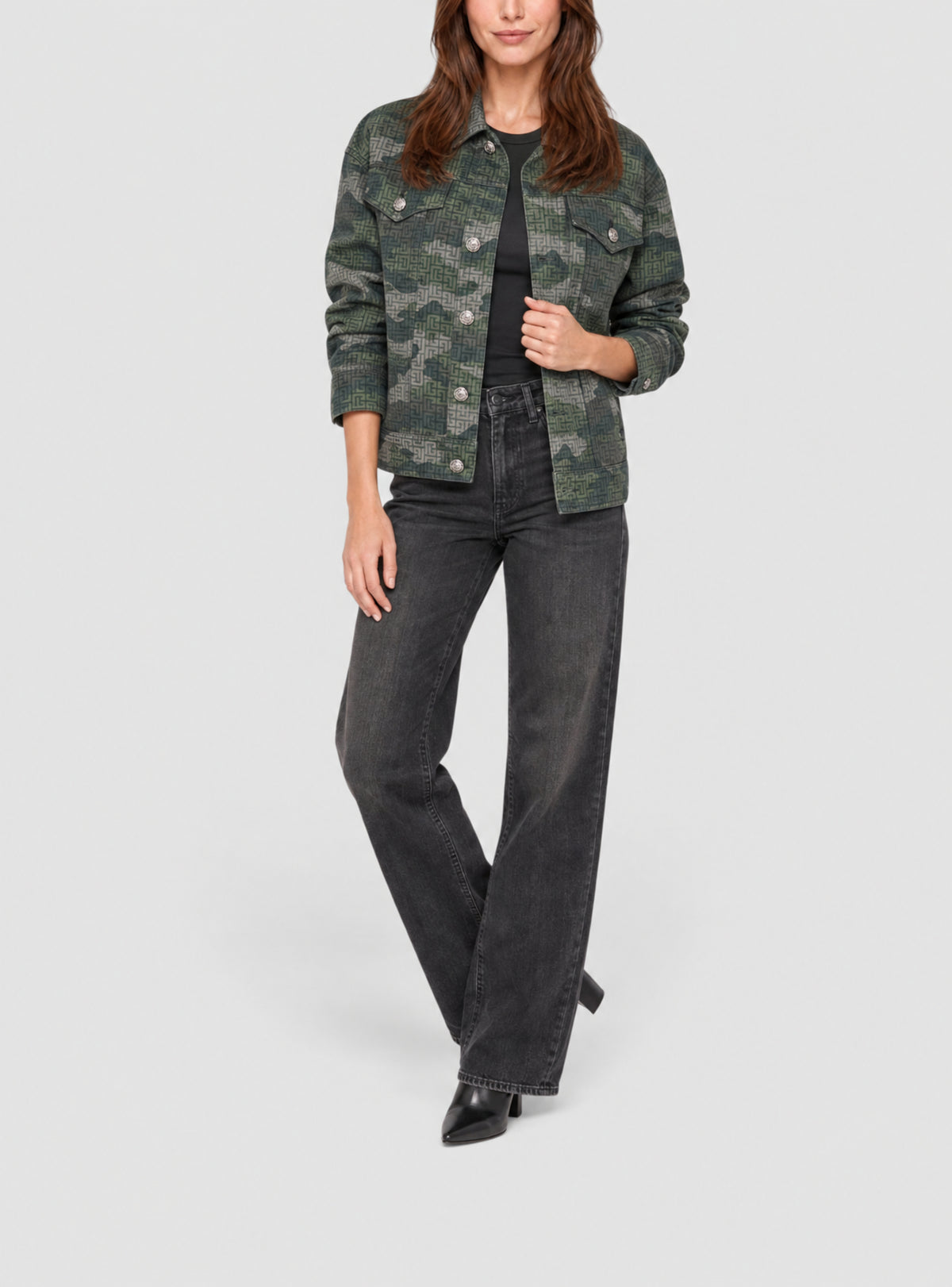 Veste en jean western monogramme camouflage - Multicolore