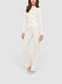 Cardigan en maille ajourée vichy - Blanc