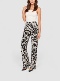 Pantalon large en velours plissé - Noir & Blanc