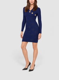 Robe 3 boutons vichy - Bleu Nuit