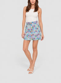 Jupe en denim monogramme - Multicolore