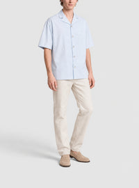 Sur Chemise signature en coton SS Balmain - Bleu