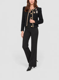 Veste à détails chaînes et perles - Noir & Multico