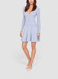 Robe plissée en maille - Bleu Pâle