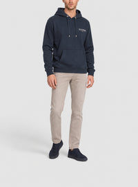Sweat à capuche gel vintage Balmain - Marine Fonce & Gris Chromé