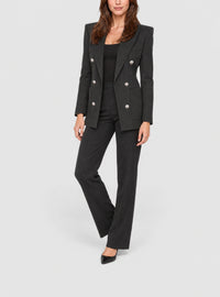 Veste en coton à six boutons - Noir