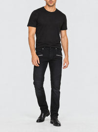 Jean droit côtelé Balmain signature poche arrière - Noir