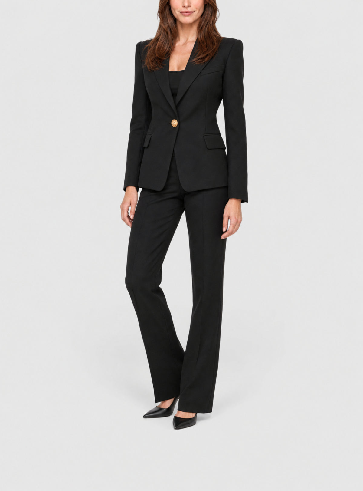 Blazer un bouton en laine - Noir