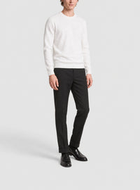 Pantalon droit ajusté en laine - Noir