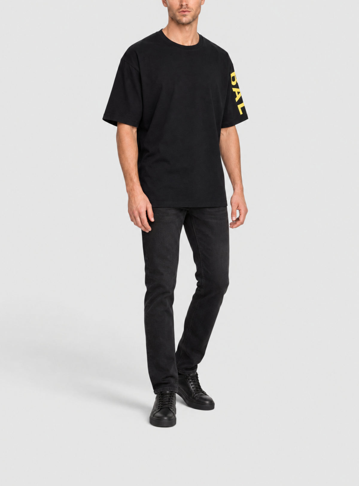 T-shirt à motif oversize - Noir & Jaune