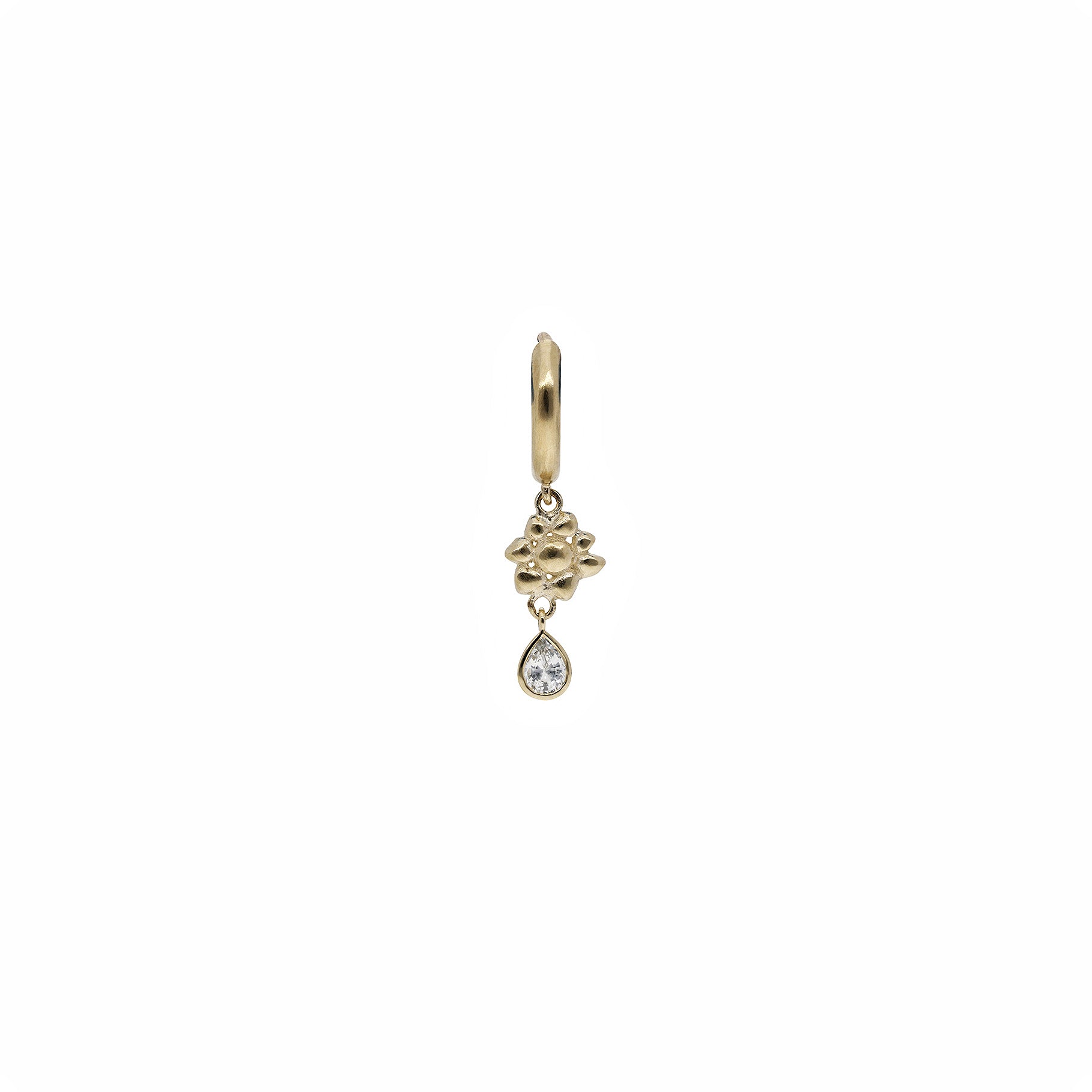 Mono boucle d'oreille en or jaune - Saphir