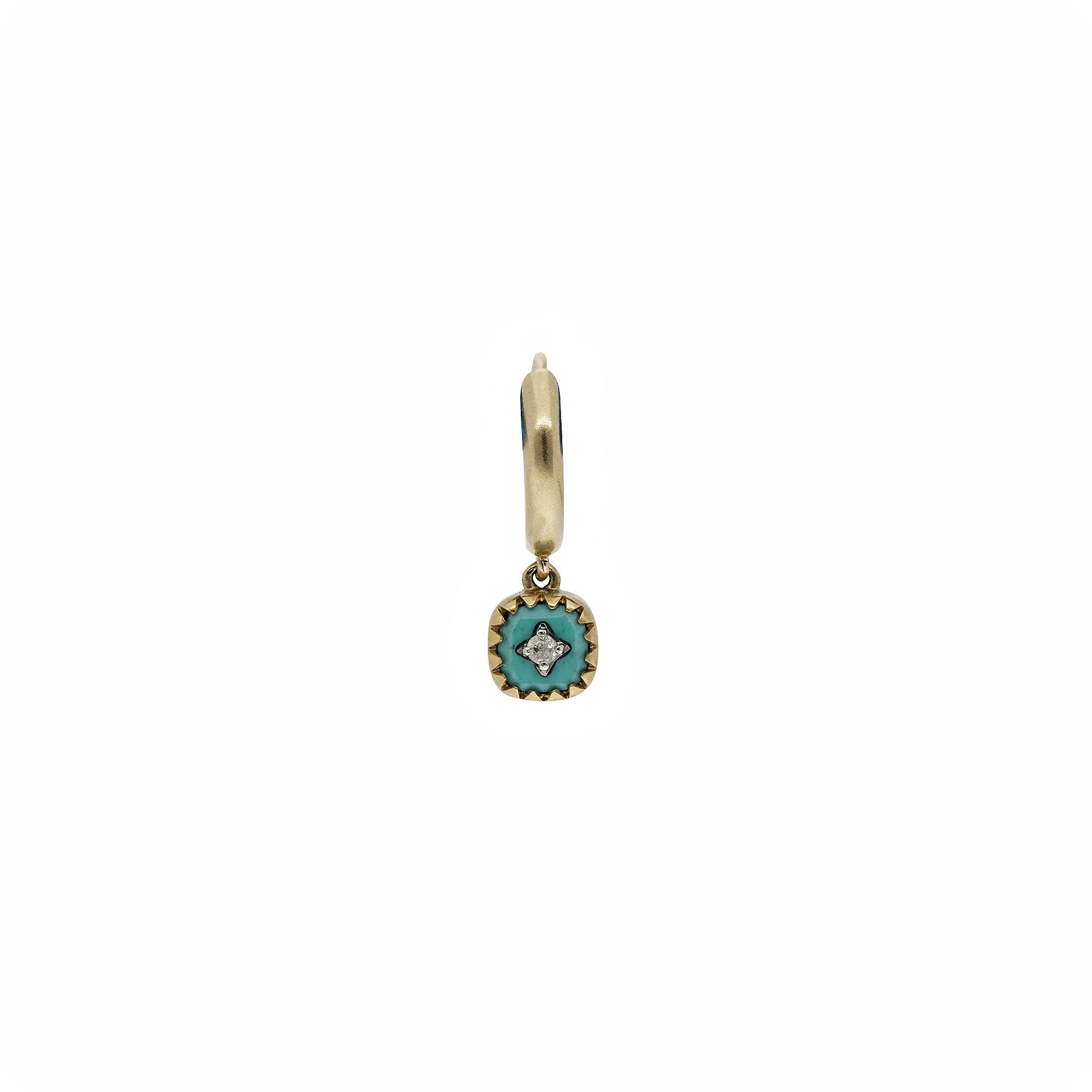 Mono boucle d'oreille en or jaune avec diamant - Diamant