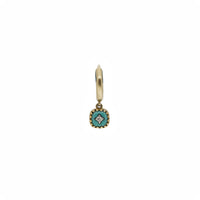 Mono earring in yellow gold set with diamond - Diamond