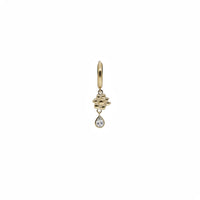 Mono boucle d'oreille en or jaune - Saphir