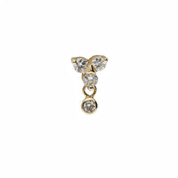 Mono boucle d'oreille en or jaune avec diamant - Diamant