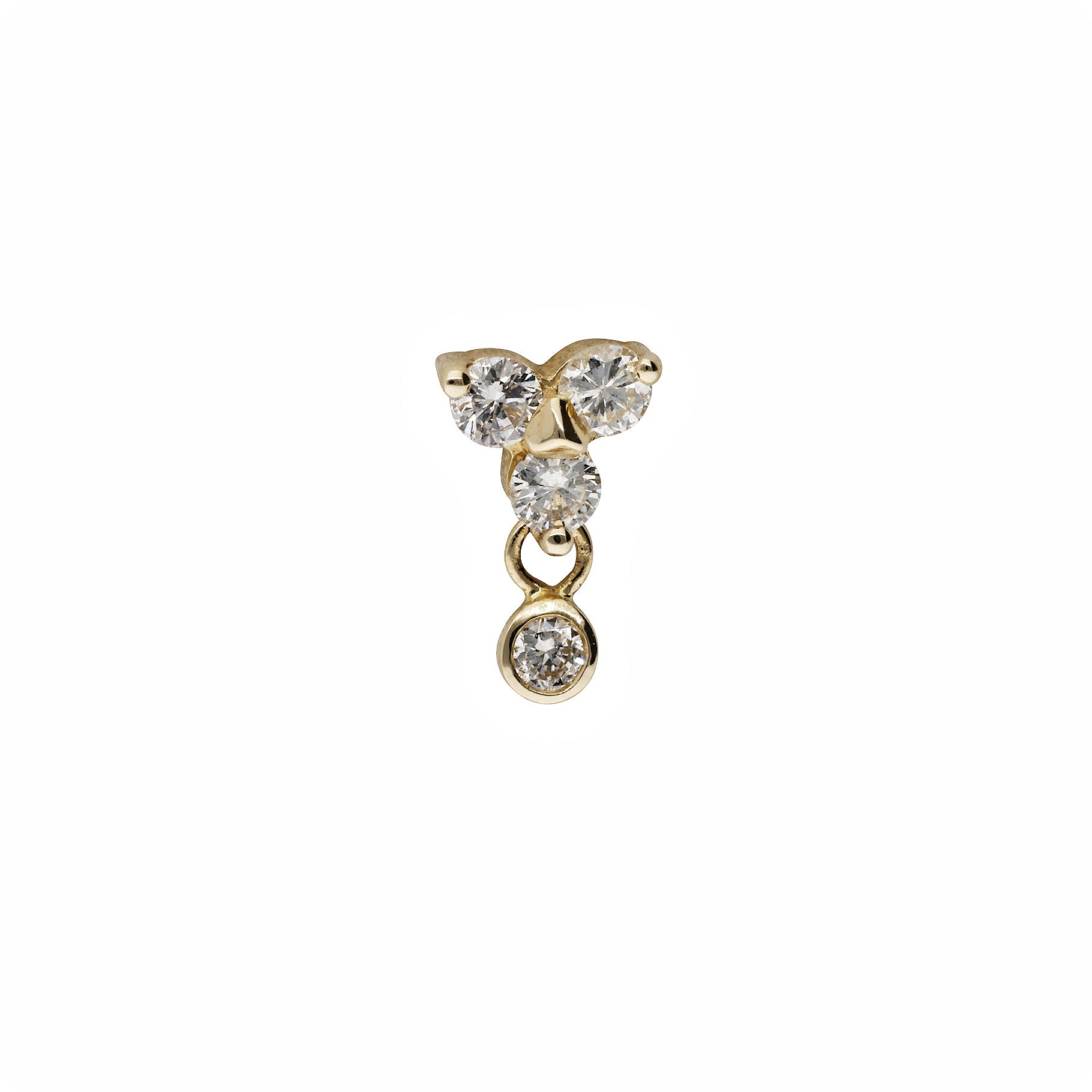 Mono boucle d'oreille en or jaune avec diamant - Diamant
