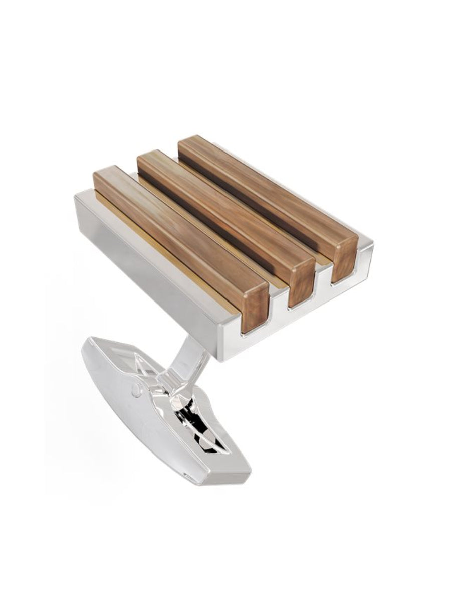 MEDIUM BEIGE // CUFFLINKS L-STRIPES-CUF