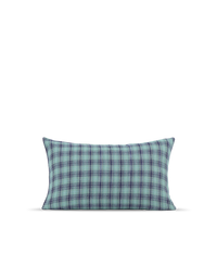 Housse de coussin Carreau Ischia en coton - Vert & Bleu