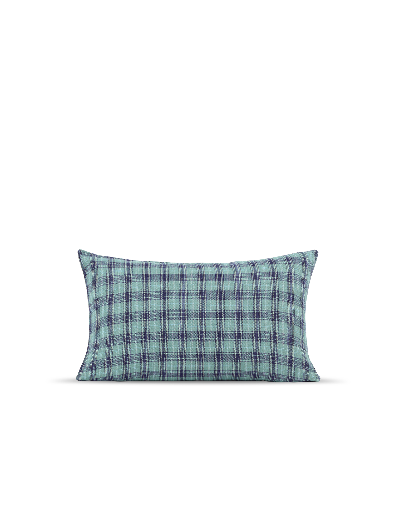 Housse de coussin Carreau Ischia en coton - Vert & Bleu
