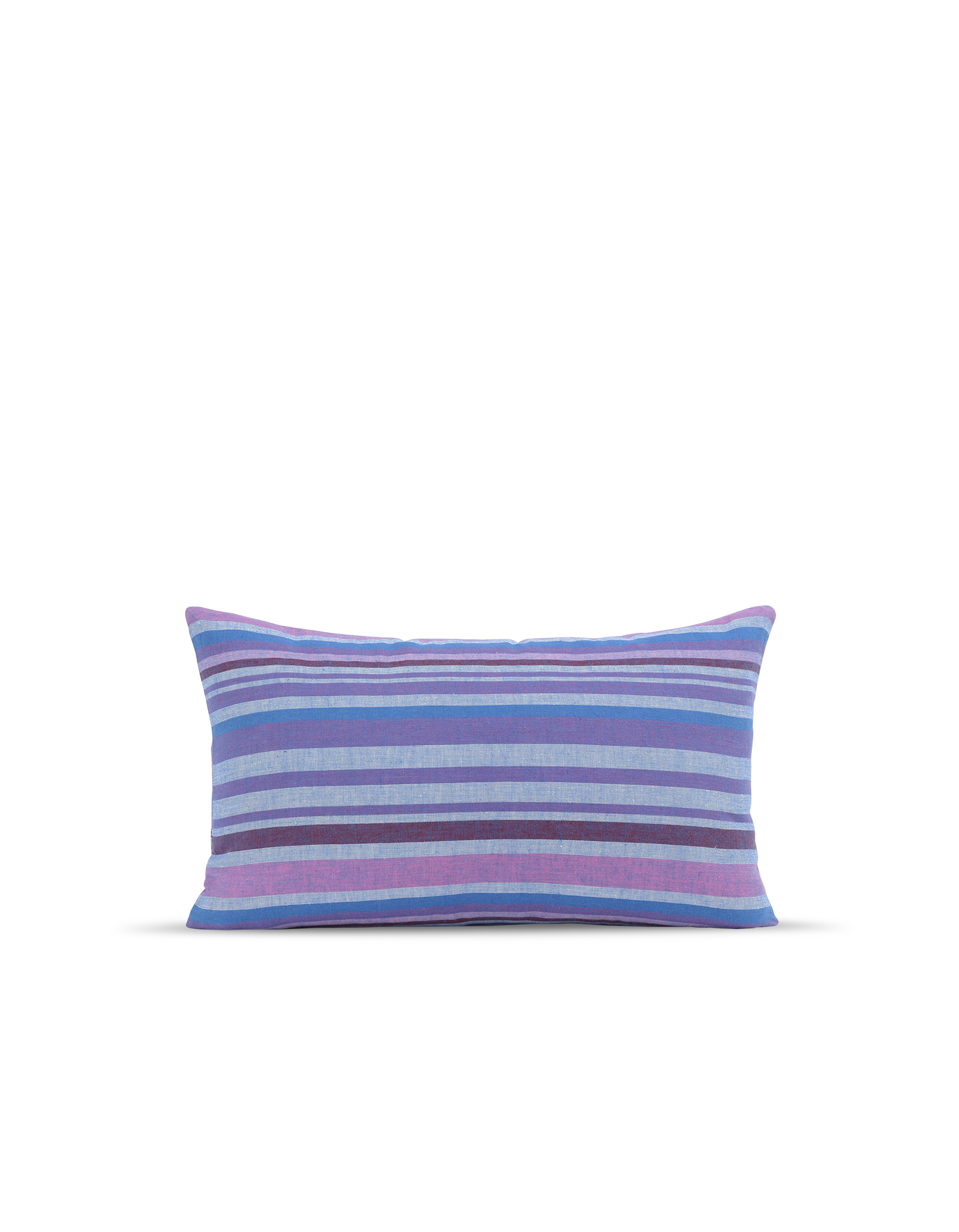 Bayadère cotton striped cushion cover - Blue & Violet