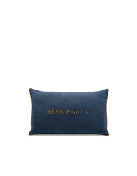 Housse de coussin Rêve Party en lin et coton - Bleu