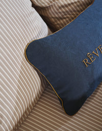 Housse de coussin Rêve Party en lin et coton - Bleu