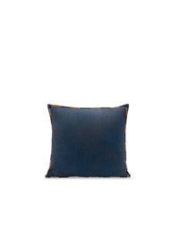 Linen and cotton embroidered cushion cover - Blue