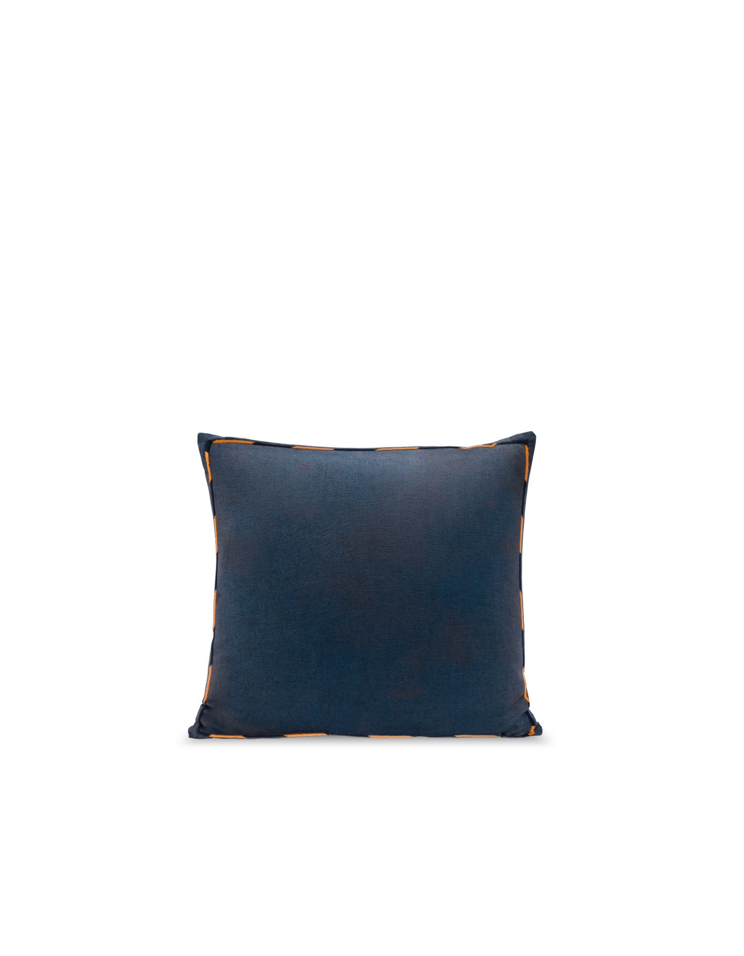 Linen and cotton embroidered cushion cover - Blue