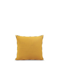 Linen and cotton embroidered cushion cover - Yellow Ochre