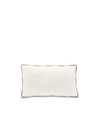 Linen and cotton embroidered cushion cover - White