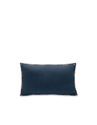Housse de coussin brodée en lin et coton - Bleu