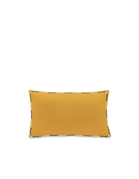 Housse de coussin brodée en lin et coton - Jaune Ocre