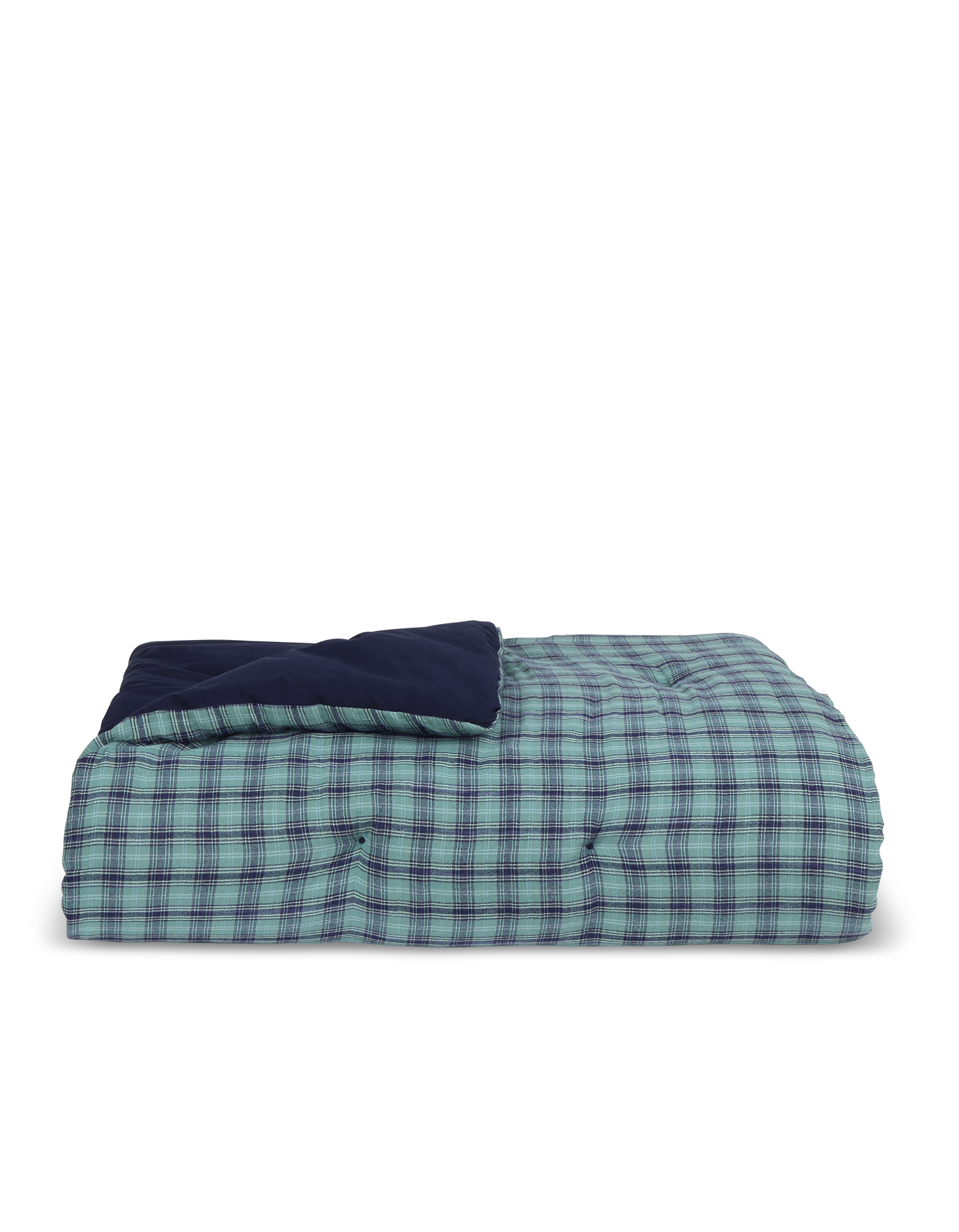 Futon Carreau Ischia en coton mélangé - Vert & Bleu