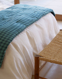 Futon Carreau Ischia en coton mélangé - Vert & Bleu