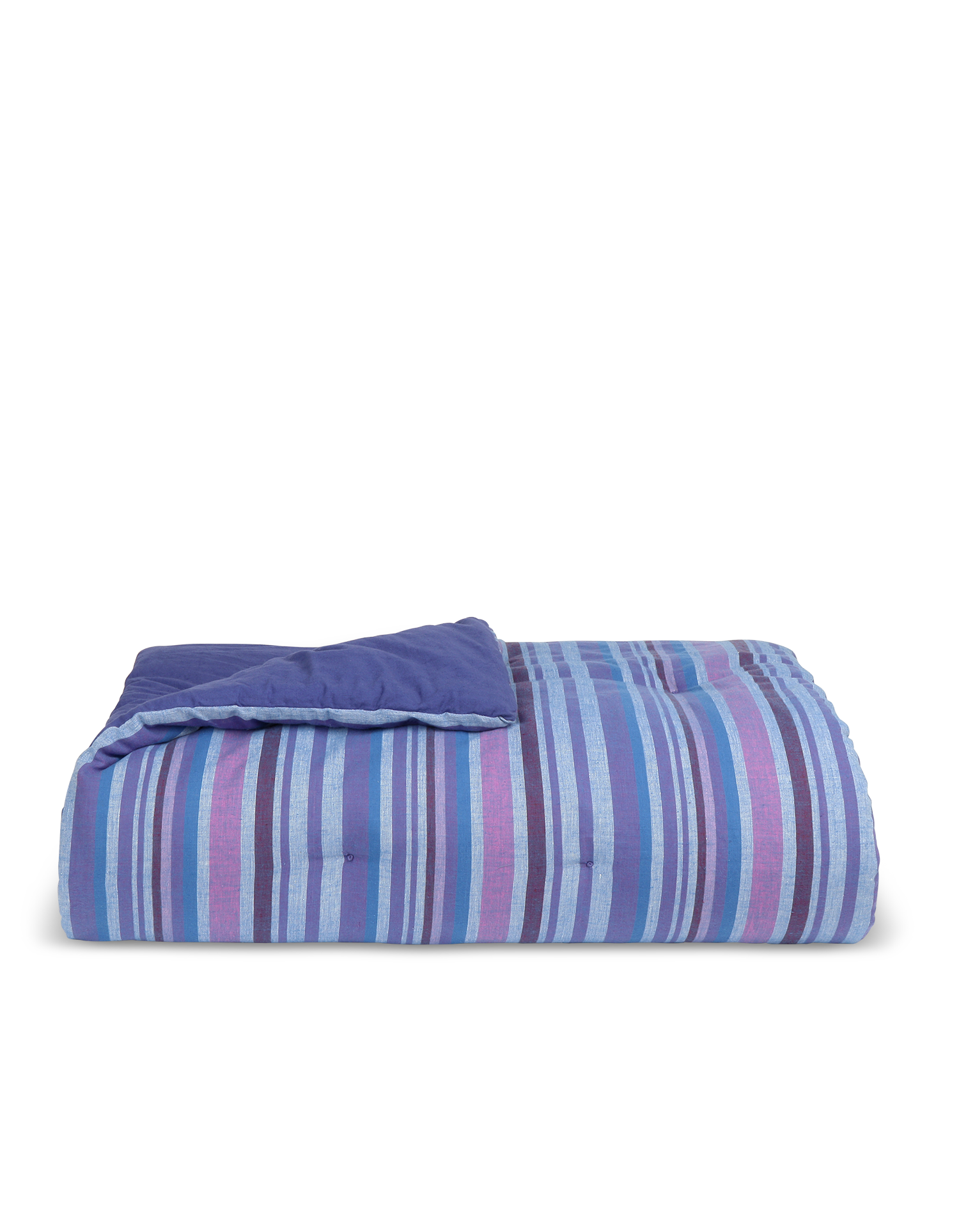 Cotton striped Bayadère Futon - Blue