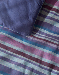 Cotton striped Bayadère Futon - Blue