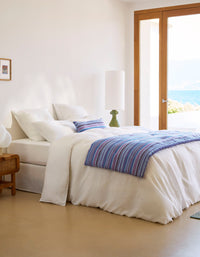 Cotton striped Bayadère Futon - Blue